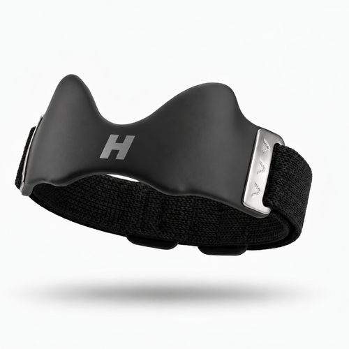 The H Strap black silicone patella strap with adjustable band