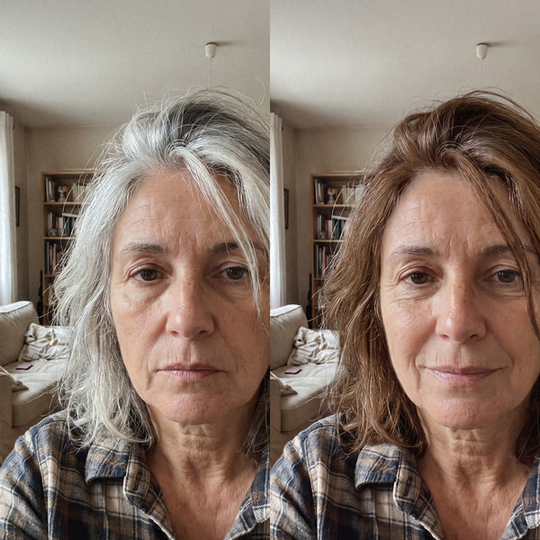 Avant / après — Shampoing Colorant Instantané
